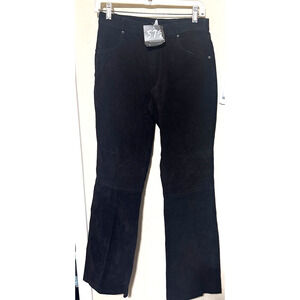 5/7/9 Y2K black suede leather jeans NWT sz 5 straight leg pants NOS 5-7-9